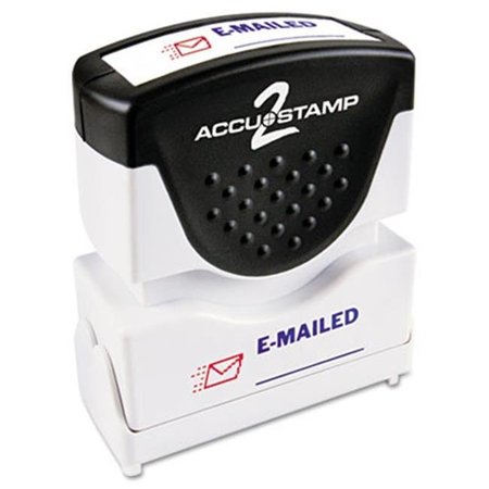 CONSOLIDATED STAMP MFG Consolidated Stamp 035541 Accustamp2 Shutter Stamp with Anti Bacteria; Red-Blue; EMAILED; 1.63 x .5 35541